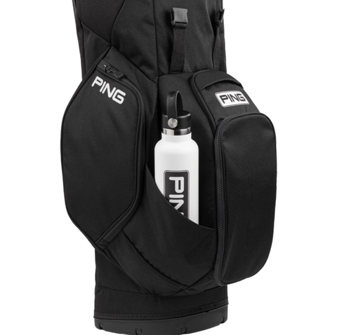 PING Hoofer 231 Stand Golf Bag in Black, bottle pocket detail
