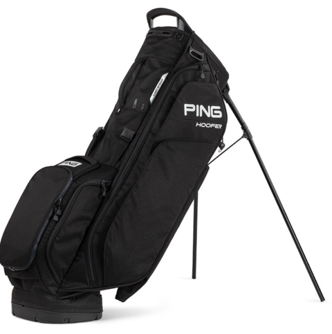 PING Hoofer 231 Stand Golf Bag in Black with stand extended
