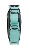 PING Pioneer 244 Aqua/Black/Iron cart golf bag, front view