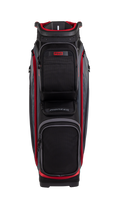 PING Pioneer 244 Black/Iron/Cherry cart golf bag, front view