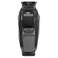 The Ping Pioneer 244 Golf Cart Bag in black and gray features multiple zippered pockets and an organized top for clubs, standing upright—ideal for golf bag New Zealand fans.