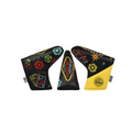 Three PRG Originals 2025 Neon Vegas Blade Putter Headcovers by PRG, featuring black and yellow Las Vegas-themed designs—dice, poker chips, cherries, stars, and neon graphics—are shown upright side by side on a white background.