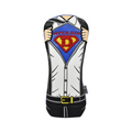 The PRG Originals 2025 Super Dad Driver Headcover from PRG offers ultimate club protection, featuring a superhero shirt design with a bold red “D” emblem and “Super Dad” text, plus shirt, tie, and hand details.