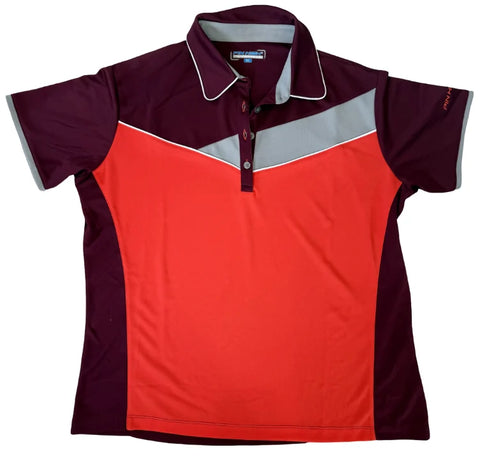Pin High Alexa Ladies Polo Red Mahogany Spicy Orange Light Grey White S