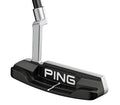 Side view of Ping Anser Left Hand Putter, highlighting the black clubface with PING logo and silver neck design.