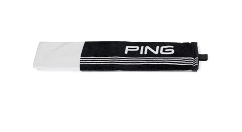 Ping Tri-Fold Towel for Golf - Black/White