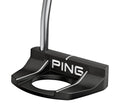 Rear view of Ping Tyne G putter, featuring a black finish, 3 white alignment lines, and a circular cutout for precision and stability.