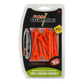 Pride Golf Tee 15-pack of orange matte finish golf tees in a clear blister pack with a black and white backing card.