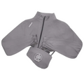 A gray Proquip Men's ProPac Lite Packable Waterproof Jacket, with long sleeves, elastic cuffs, and a zip front.