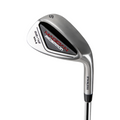A close-up of a Prosimmon Magician MK4 stainless steel wedge labeled MAGICIAN PROSIMON, with 56/12 loft and bounce, features black and red accents—a forgiving club included in the Prosimmon Magician MK4 Men's Golf Package Set.