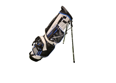 Prosimmon Smartplay Golf Stand Bag in Grey/Royal Blue/White with stand extended