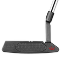 A close-up of the Scotty Cameron 2025 Studio Xperimental Squareback 2 Putter | Limited Edition features a textured black face, silver shaft, "LIMITED" engraved on the neck, and a red crown logo highlighting its exclusive design.