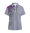 Sporte Leisure Hibiscus Glow women's golf polo hibiscus print and zip detail