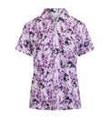 Sporte Leisure Island Bloom women's golf polo hibiscus print and silver zip detail