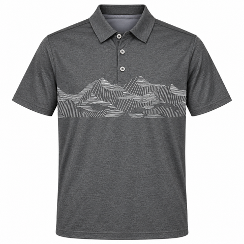 Sporte Leisure men's geometric-band golf polo in charcoal