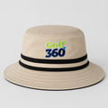 Stone and black Sporte Leisure Stripe Band Golf 360 Bucket Hat