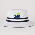 White and French navy Sporte Leisure Stripe Band Golf 360 Bucket Hat