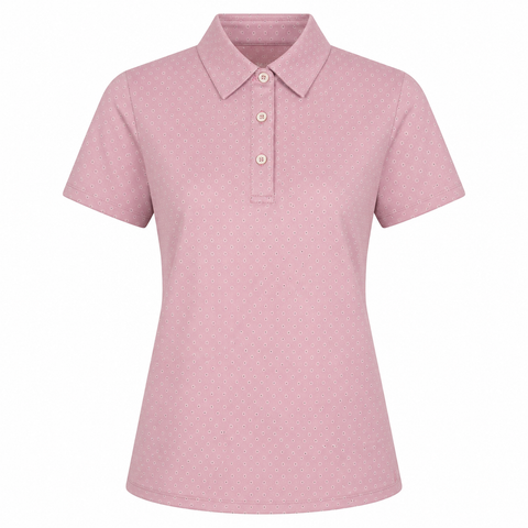 Sporte Leisure women's Palrose golf polo with a tiny floral-dot print, front view