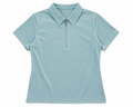 Sporte Leisure women's micro-star quarter-zip golf polo in River blue-green, front view