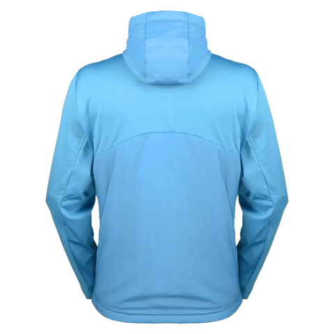 The Sun Mountain Men’s Colter III Jacket in Niagara Blue features long sleeves, a fitted shape, and lightweight warmth—an ideal golf jacket for cool days.