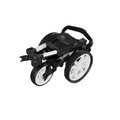 Sun Mountain Ridgeline 3 Wheel Golf Trundler, black, folded compact for storage, top view.