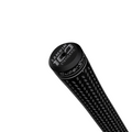 Close-up of the SuperStroke Crossline 2.0 Club Grip in black by Superstroke, featuring white cross patterns and LAMKIN 102 STANDARD on the end cap, designed for all-weather performance against a clean white background.