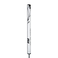 The SuperStroke Zenergy Flatso 2.0 XL Plus Putter Grip by Superstroke features a wide flat-top profile in black and white, vertical "Super Stroke" branding, and subtle geometric accents for a sleek design.