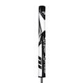 A close-up of the SuperStroke Zenergy Tour 1.0 Putter Grip by Superstroke highlights its advanced Zenergy technology, bold black text, and sleek graphics on a golf club shaft.