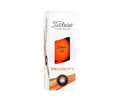 A white rectangular box of Titleist 2024 Velocity Golf Balls by Titleist, accented with orange and black, showcases an orange golf ball through a window and displays the Titleist logo with the slogan #1 ball in golf.