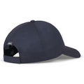The Titleist 2025 Montauk Lightweight Cap in navy blue is shown from the back with a curved brim and adjustable strap featuring a black and white Titleist logo tag—an ideal lightweight golf hat for cap enthusiasts in NZ.