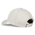 The Titleist 2025 Montauk Lightweight Cap in light beige is displayed from the back, featuring an adjustable black strap and a small rectangular Titleist logo tag—making it a perfect lightweight golf hat for any golfer.