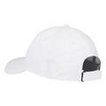 A plain white Titleist 2025 Players Performance Ball Marker Cap shown from the back, featuring a curved brim and an adjustable strap with a black buckle.