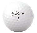 The iconicTitleist stamp on the Titleist Pro V1 white golf ball
