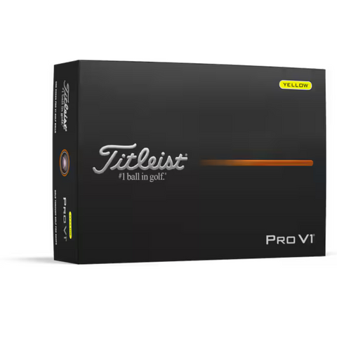 Titleist Pro V1 Yellow Golf Balls 2025 dozen box
