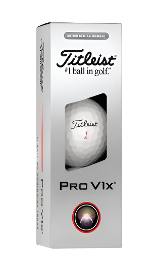 Titleist Pro V1x Enchanced Alignment Sleeve of three golf balls