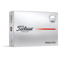 The Titleist 2025 Pro V1x Performance Alignment Golf Balls come in a white box with black and red text, the Titleist logo, #1 ball in golf, and a red line circling Performance Alignment as a tour-level alignment aid.