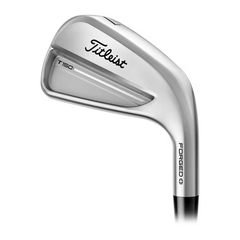 The Titleist 2025 T-150 Mens Iron Set (4-PW) features a modern design with the Titleist logo on each club head.