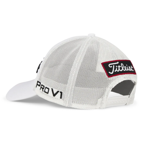 Back view of the White and Black Titleist Mesh Cap