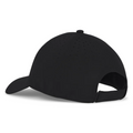 The Titleist 2025 Womens Charleston Breezer Cap in Black/White features an adjustable back strap, ventilation holes on top, and a curved brim for comfort and style.