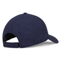 The Titleist 2025 Women's Charleston Breezer Cap in Heather Navy features ventilation holes, UV protection, and an adjustable strap—ideal for women golfers. Shown from the back and side.