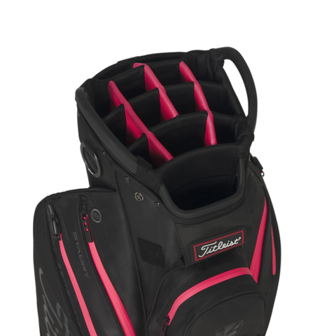 Titleist 2026 Cart 14 StaDry Cart Bag | Black/Candy/Pink