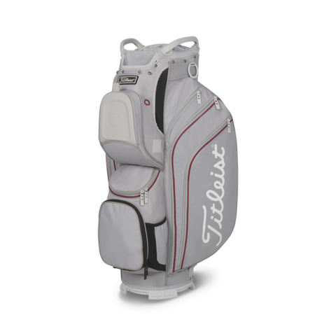 Titleist 2026 Cart 15 Golf Bag | Cool Gray/Crimson/White
