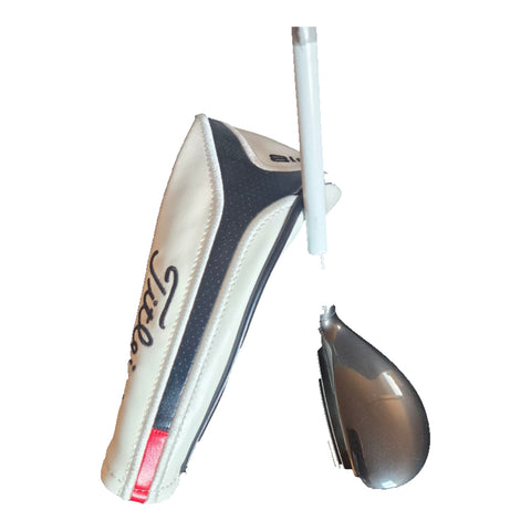 Actual Titleist 818 Hybrid, 23°, Fujikura Atmos HB Tour Spec 8S Stiff, Left-Handed, Used - Very Good on white background