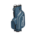 The Titleist Cart 14 Lightweight Golf Bag in blue features multiple pockets, a large side logo, and a sturdy handle—perfect for carrying your golf clubs and accessories.