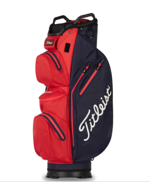 Titleist Cart 14 StaDry Golf Bag in Navy and Red