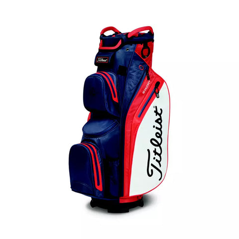 Titleist Cart 14 StaDry Golf Bag in Navy White and Red
