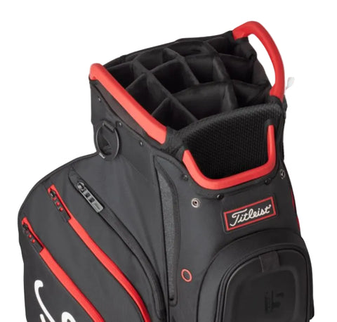 Titleist Cart 15 Golf Bag | Black/Black/Red cart golf bag