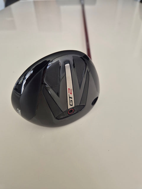 Angled sole view of used Titleist GT2 15 degree left-handed fairway wood