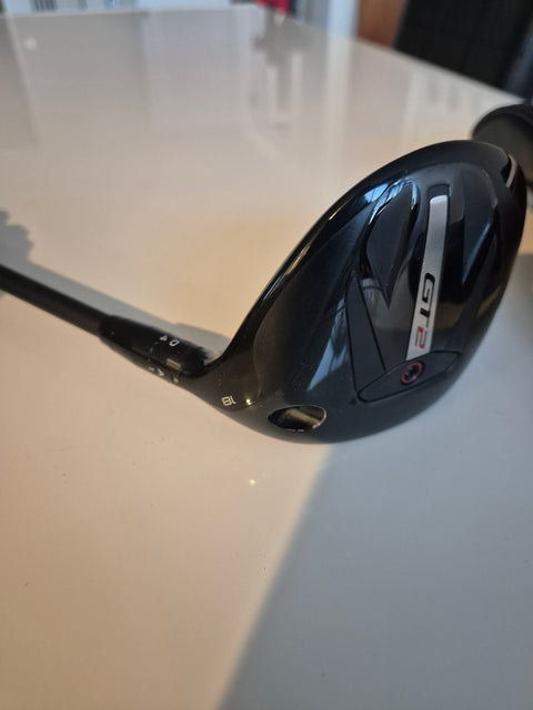 Angled sole view showing 18 degree loft on used Titleist GT2 fairway wood