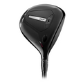 A close-up of the Titleist GT280 Mini Driver clubhead highlights its sleek, modern design and precision features, with GT and 3 seen on the surface.